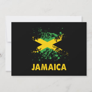 Jamaica Retro Watercolors Jamaican Flag Invitation