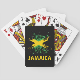 Jamaica Retro Watercolors Jamaican Flag Poker Cards