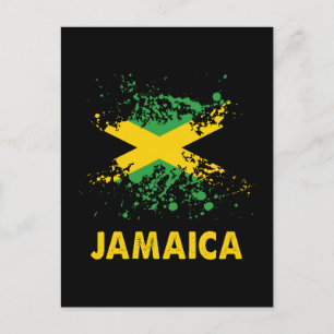 Jamaica Retro Watercolors Jamaican Flag Postcard