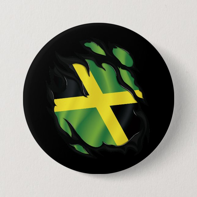 Jamaica Ripped Flag Button (Front)
