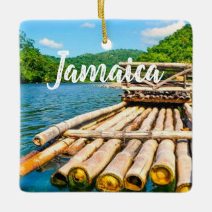 Jamaica river rafting ceramic ornament