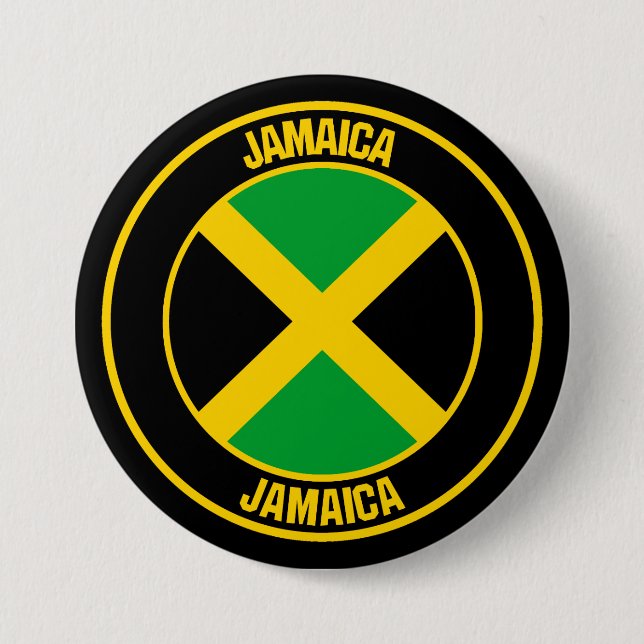 Jamaica Round Emblem Button (Front)