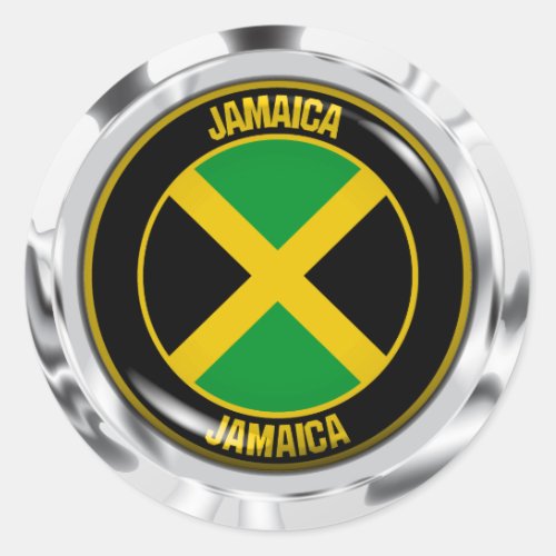 Jamaica Round Emblem Classic Round Sticker