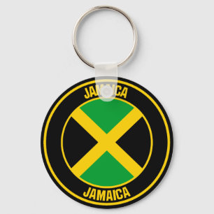 Jamaica Round Emblem Keychain