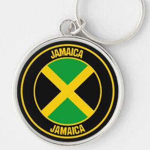 Jamaica Round Emblem Keychain