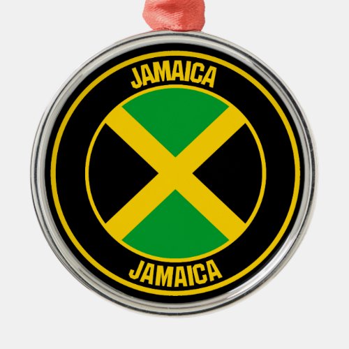 Jamaica Round Emblem Metal Ornament