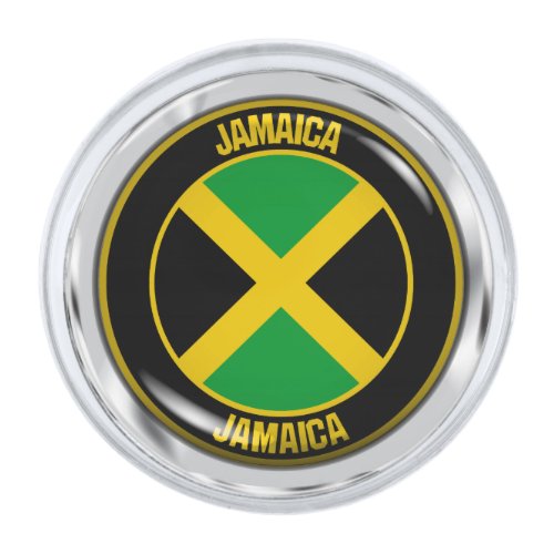 Jamaica Round Emblem Silver Finish Lapel Pin