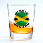 Jamaica Round Text Jamaican Flag Shot Glass at Zazzle