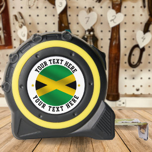 Jamaica Round Text Jamaican Flag Tape Measure