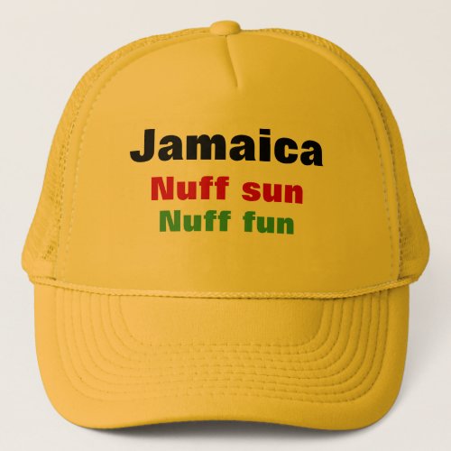 Jamaica slogan trucker hat