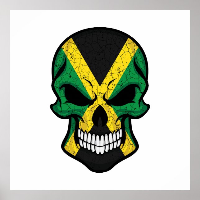Jamaica Smiling Skull Flag  Poster (Front)