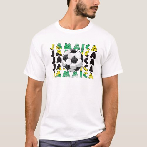 Jamaica Soccer Team Supporter Jamaica Flag T_Shirt