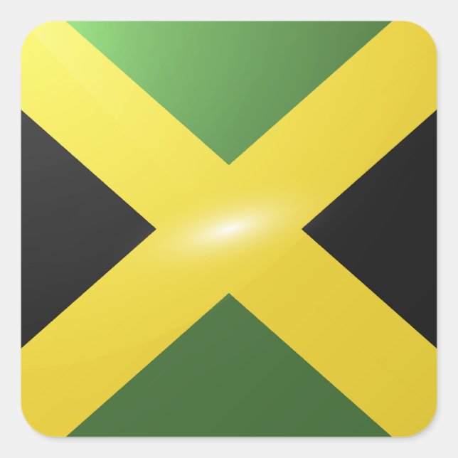 Jamaica square glossy flag sticker (Front)