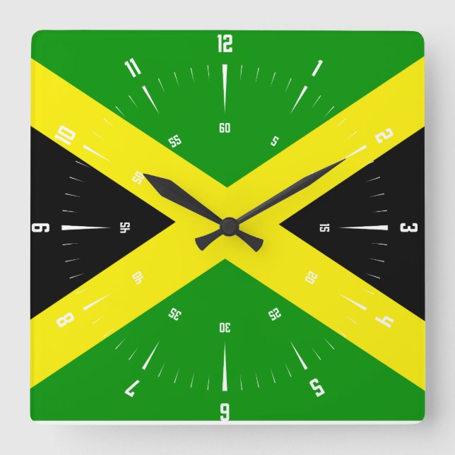 Jamaica  square wall clock (Front)