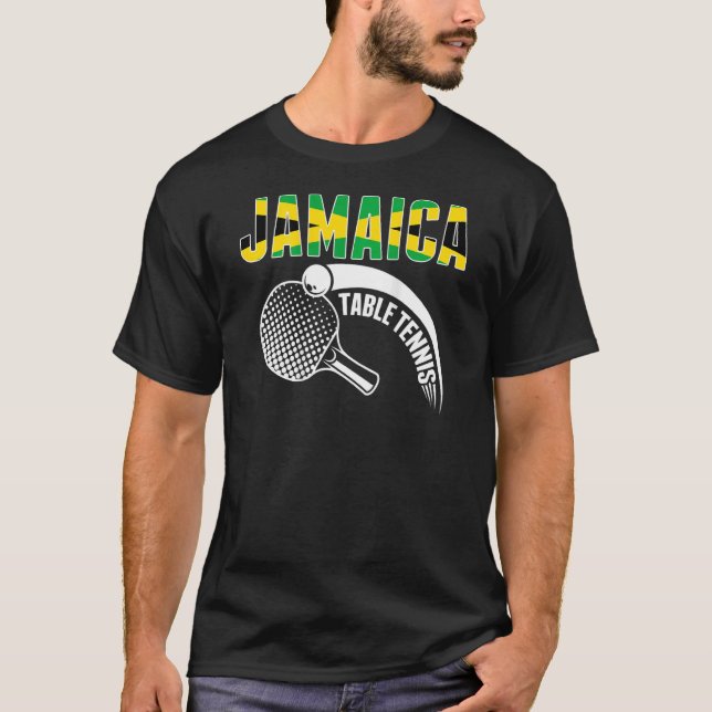 Jamaica Table Tennis     Jamaican Ping Pong Suppor T-Shirt (Front)