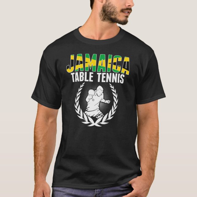 Jamaica Table Tennis   Jamaican Ping Pong Supporte T-Shirt (Front)