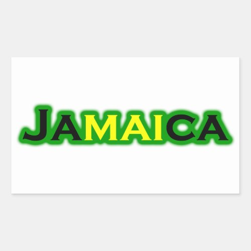 Jamaica text rectangular sticker