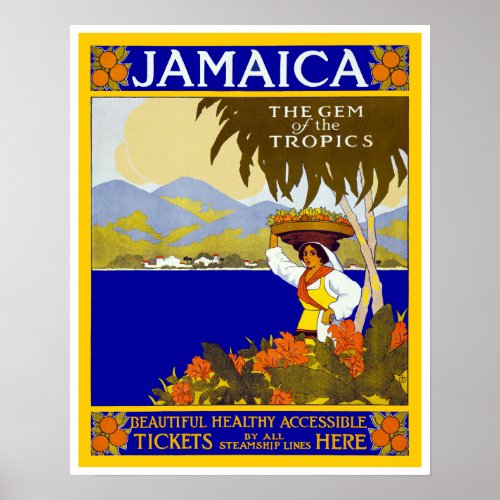 Jamaica  The Gem of the Tropics Poster