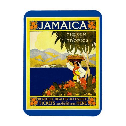 Jamaica The Gem of the Tropics Vintage Style  Magnet