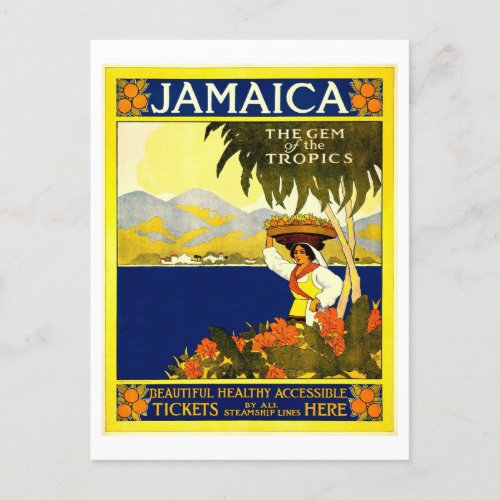 Jamaica The Gem of the Tropics Vintage Style Postcard