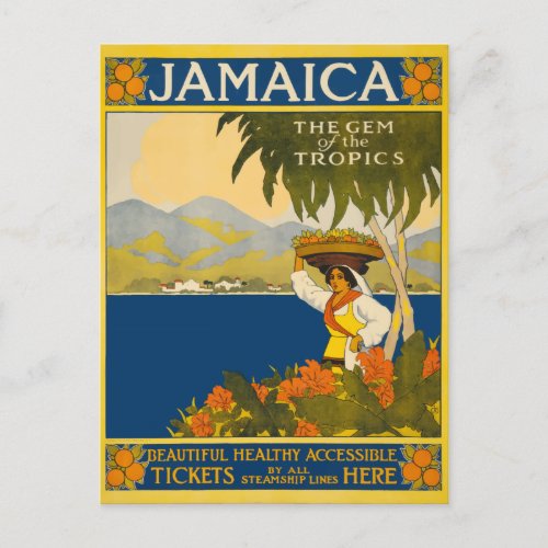 Jamaica The Gem of the Tropics Vintage Travel Postcard