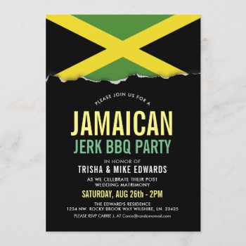 Jamaica Themed Cuisine | Party Flag Invite by HappyPlanetShop at Zazzle