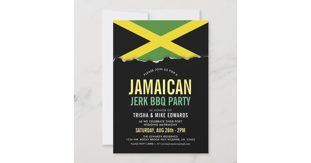 Jamaica Themed Cuisine Party Flag Invite Zazzle