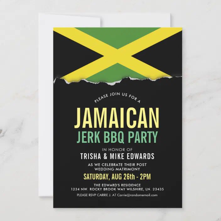 Jamaica Themed Cuisine Party Flag Invite Zazzle Com