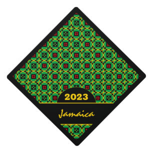 Jamaica Topper, Hearts & Jamaica Flag fashion Graduation Cap Topper