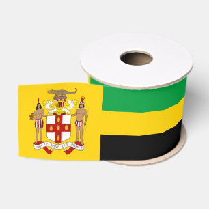Jamaica Tricolor Ribbon, Emblem, Jamaican Grosgrain Ribbon