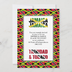 Jamaica Trinidad 60th Anniversary Independence Invitation