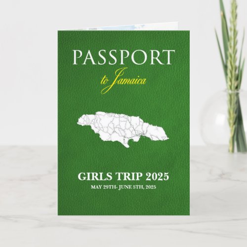 Jamaica Trip Folded Passport Itinerary Invitation