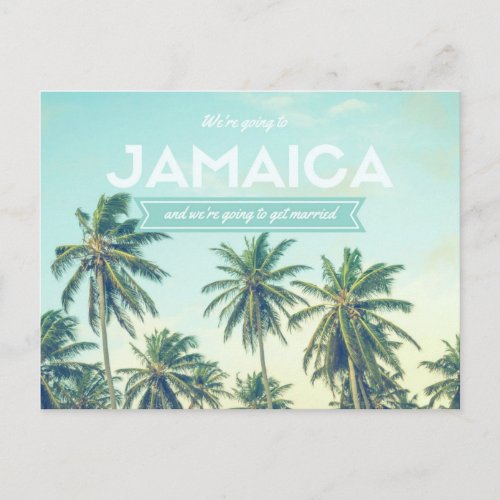 Jamaica Tropical Beach Wedding Save the Dates Announcement Postcard