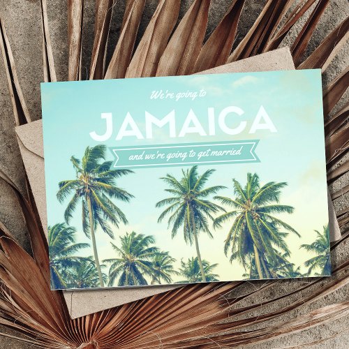 Jamaica Tropical Beach Wedding Save the Dates Announcement Postcard