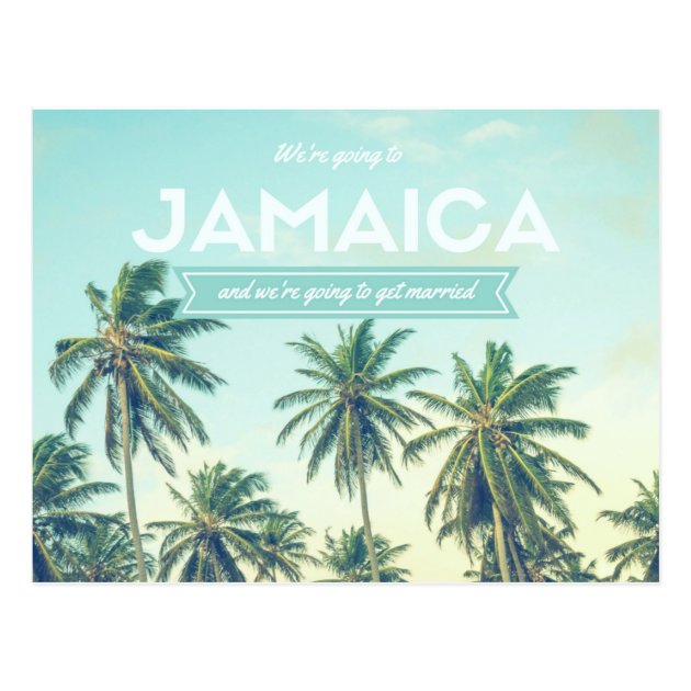 Jamaica Tropical Beach Wedding Save The Dates Postcard