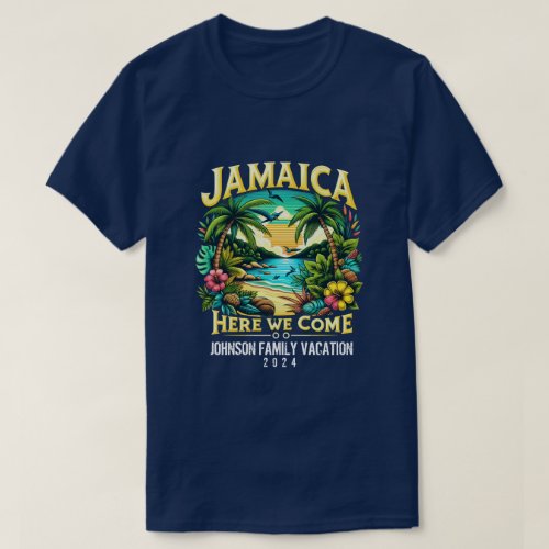 Jamaica Vacation Custom Name Year Group Matching T_Shirt