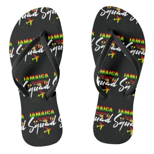 Jamaica Vacation Squad Group Matching Reggae  Flip Flops