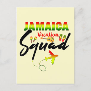 Jamaica Vacation Squad Group Matching Reggae Postcard