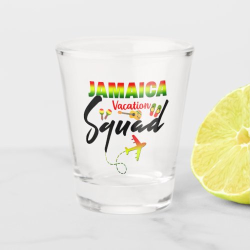 Jamaica Vacation Squad Group Matching Reggae  Shot Glass