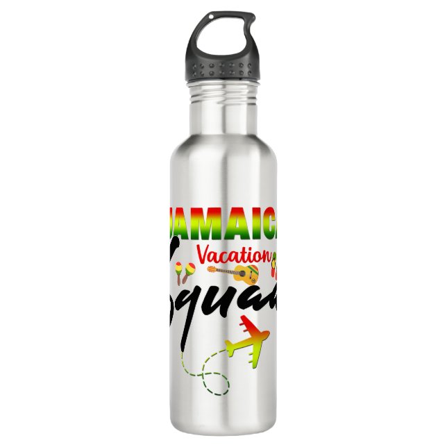 Jamaica Vacation Squad Group Matching Reggae  Stainless Steel Water Bottle (Front)
