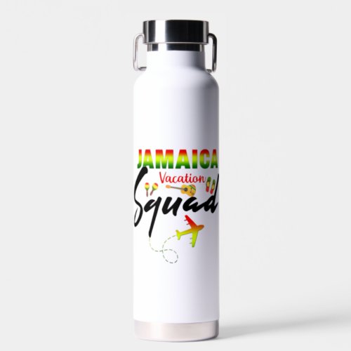 Jamaica Vacation Squad Group Matching Reggae  Water Bottle