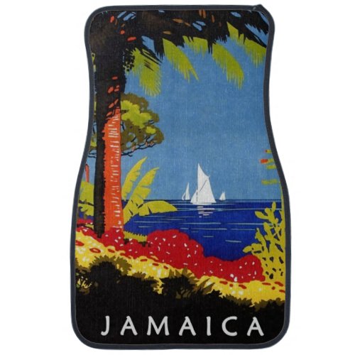 Jamaica Vintage Retro Art Deco Tropical Seascape Car Floor Mat