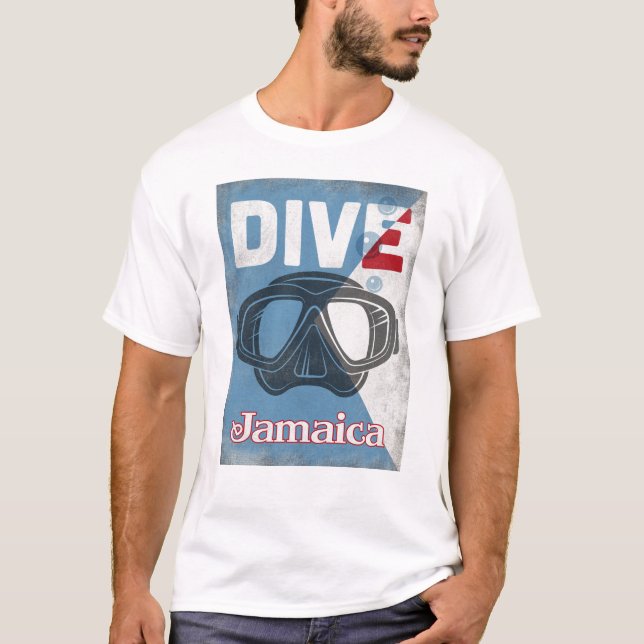 Jamaica Vintage Scuba Diving Mask T-Shirt (Front)