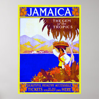 Jamaica ~ Vintage Travel Canvas. Poster