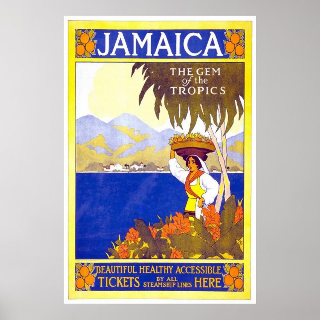 Jamaica Vintage Travel Poster (Front)