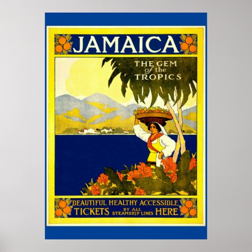 Jamaica Vintage Travel Poster