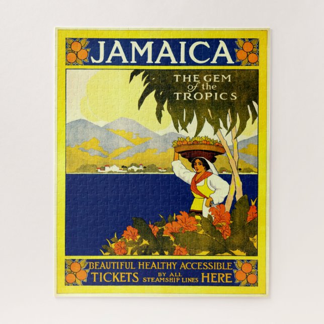 Jamaica, Vintage Travel Poster Jigsaw Puzzle (Vertical)