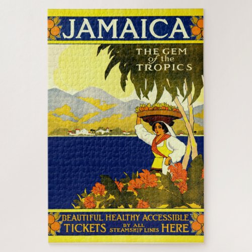 Jamaica vintage travel poster jigsaw puzzle