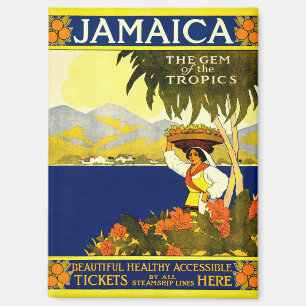 Jamaica, Vintage Travel Poster Magnet