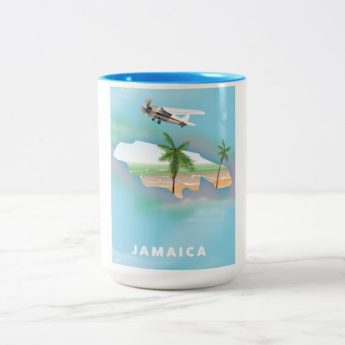 Jamaica Vintage travel poster Two_Tone Coffee Mug